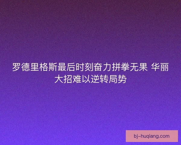 罗德里格斯最后时刻奋力拼拳无果 华丽大招难以逆转局势